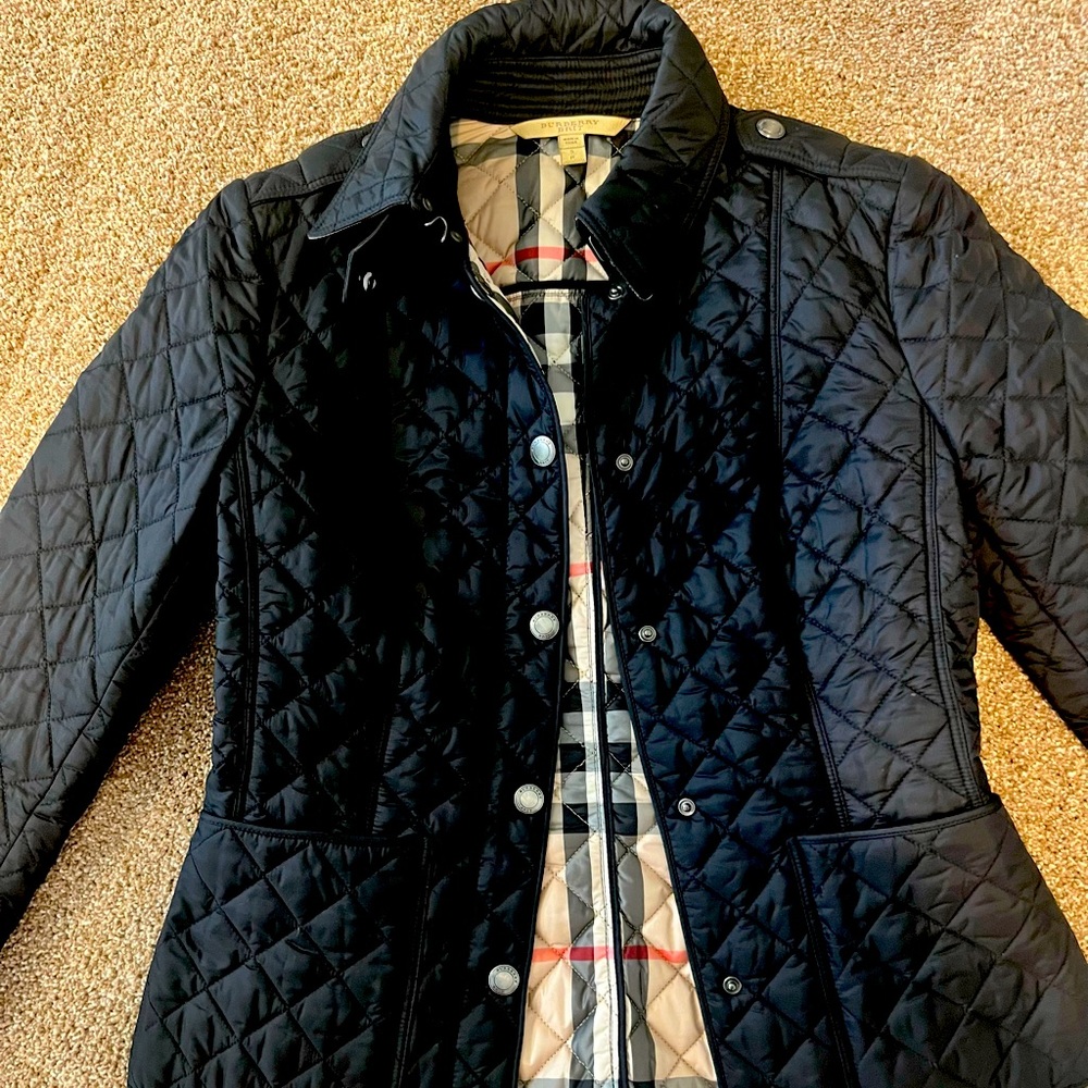 Burberry Quilted Button Down Jacket - Black